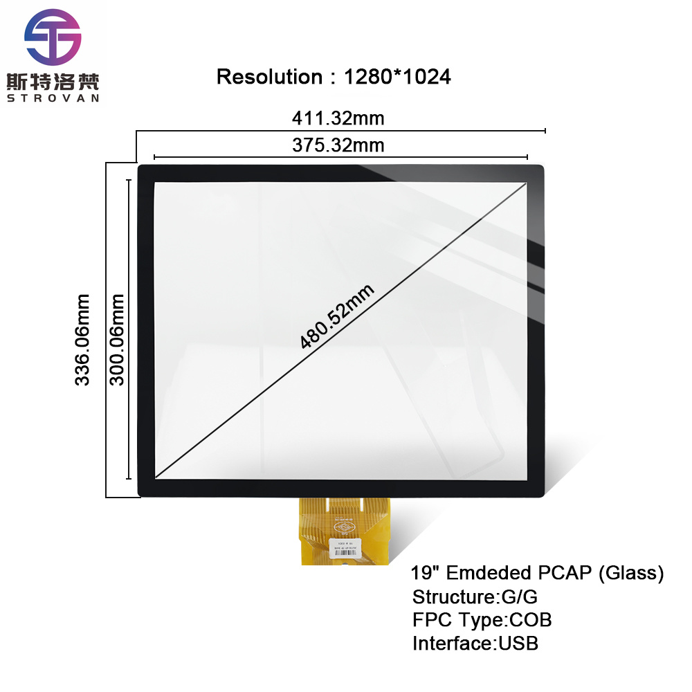 Touchscreen Glove Capacitive - Tela PCAP de 19 Polegadas, Painel