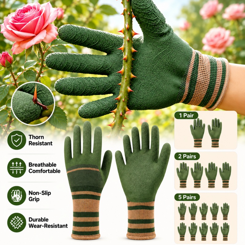 Gardening Glove Waterproof - Luvas de Jardinagem Multiuso Antiespinha, Impermeáveis,